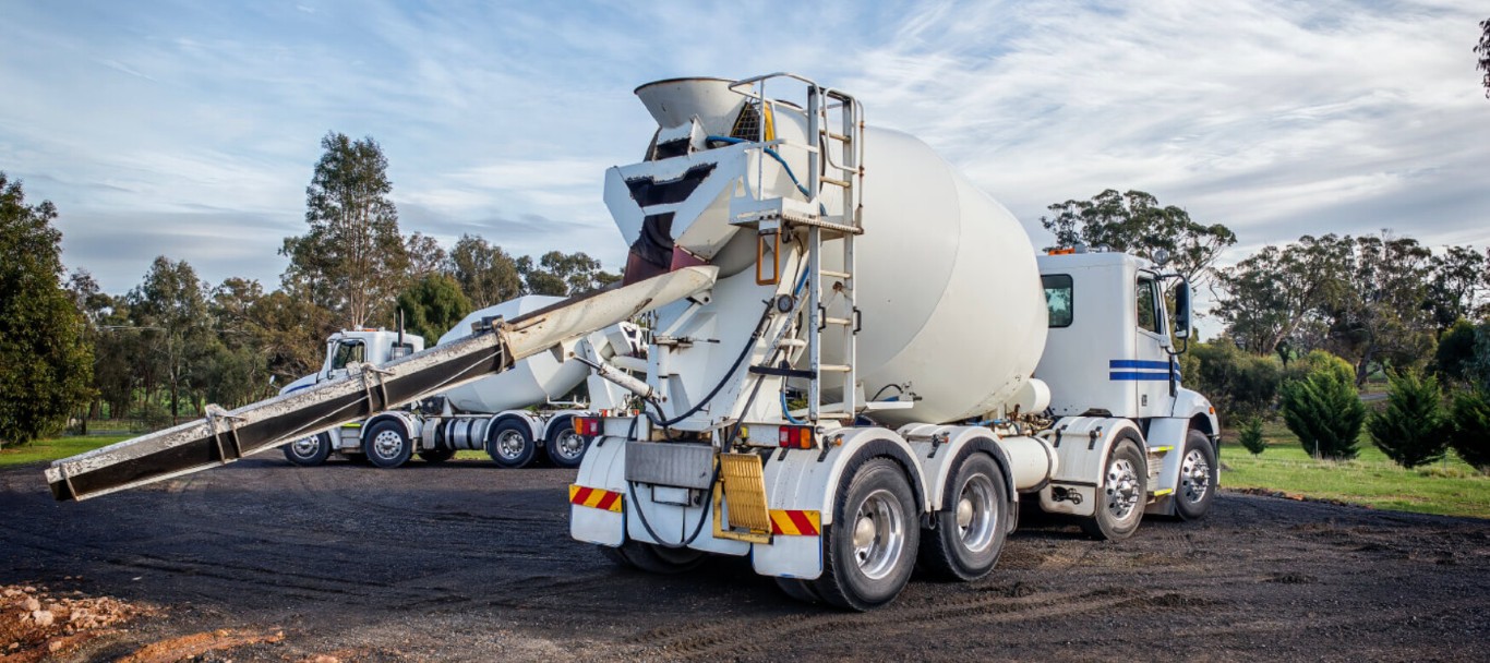 Professional concrete mixer truck delivering quality materials